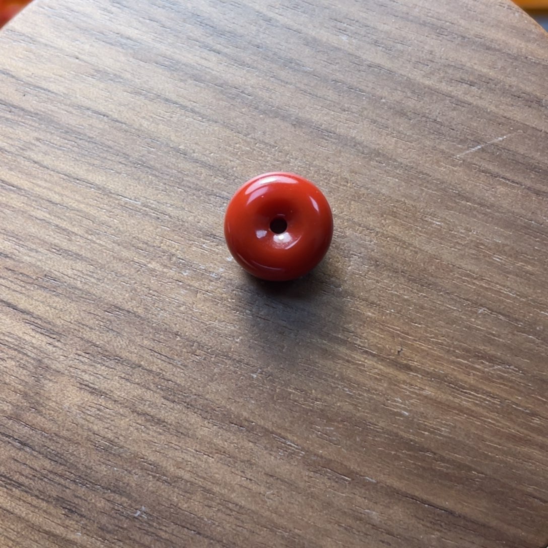 阿***团南红玛瑙未镶嵌12.9*5.5mm锦红平安扣