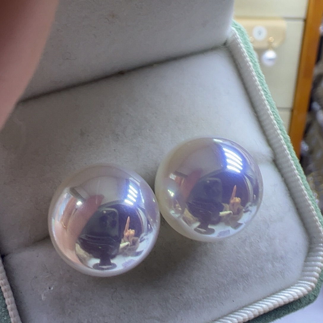 淡水珍珠耳饰银S925镶嵌