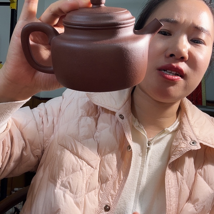 紫砂茶壶紫泥底槽青德中450