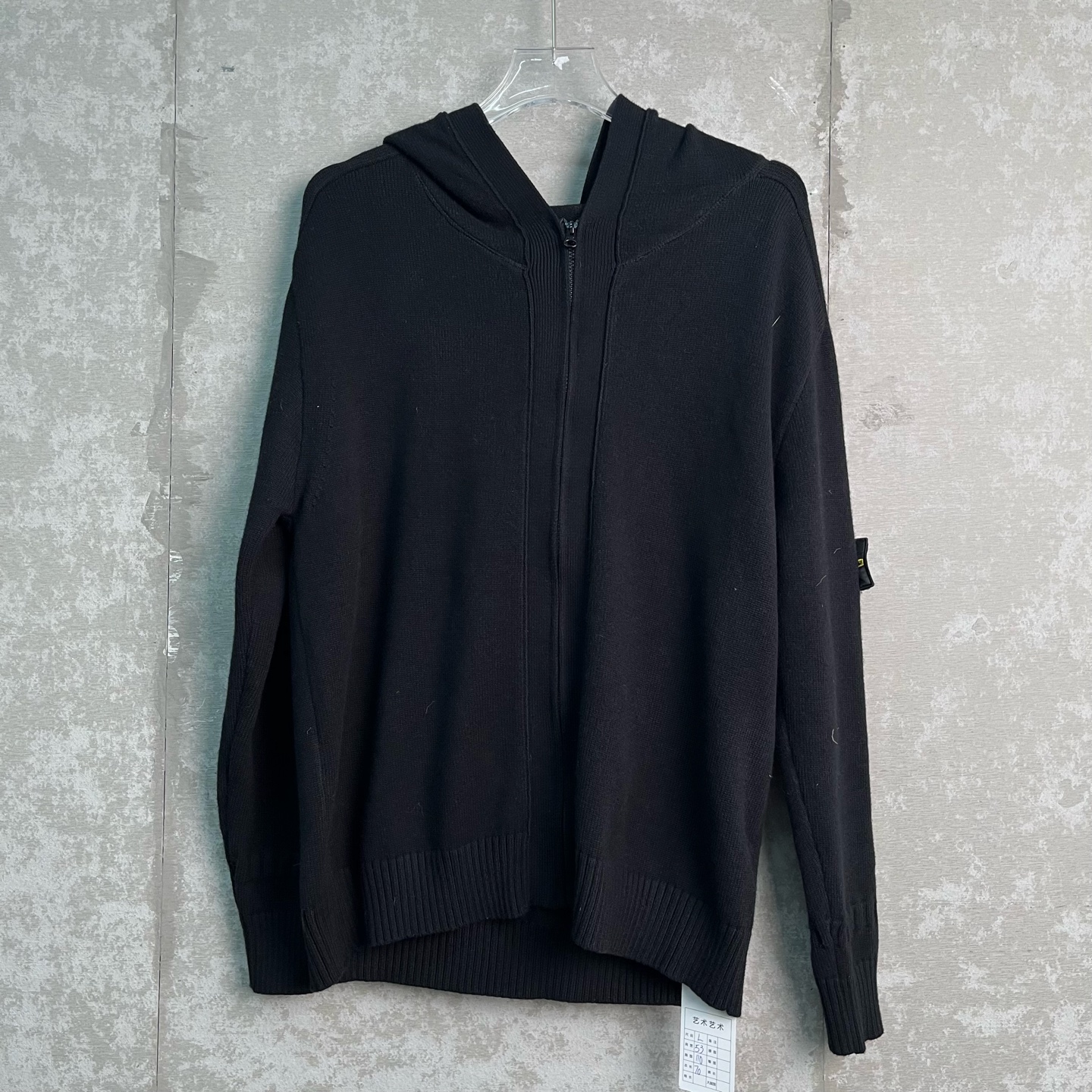 未使用 WE11 DONE L*1/ 石头岛袖标Logo纯羊毛拉链外套帽衫/14404