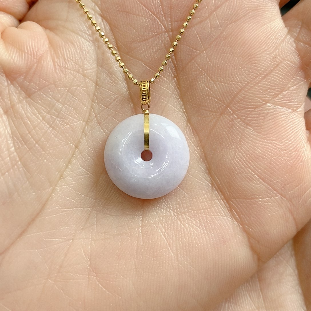 翡翠吊坠(赠链)18K金镶嵌