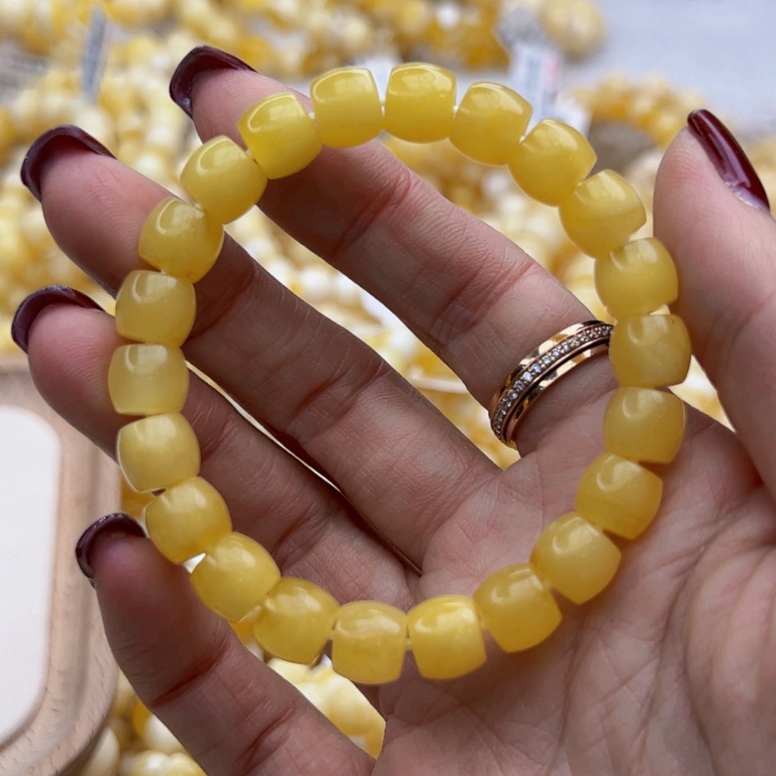 琥珀手链未镶嵌9直切