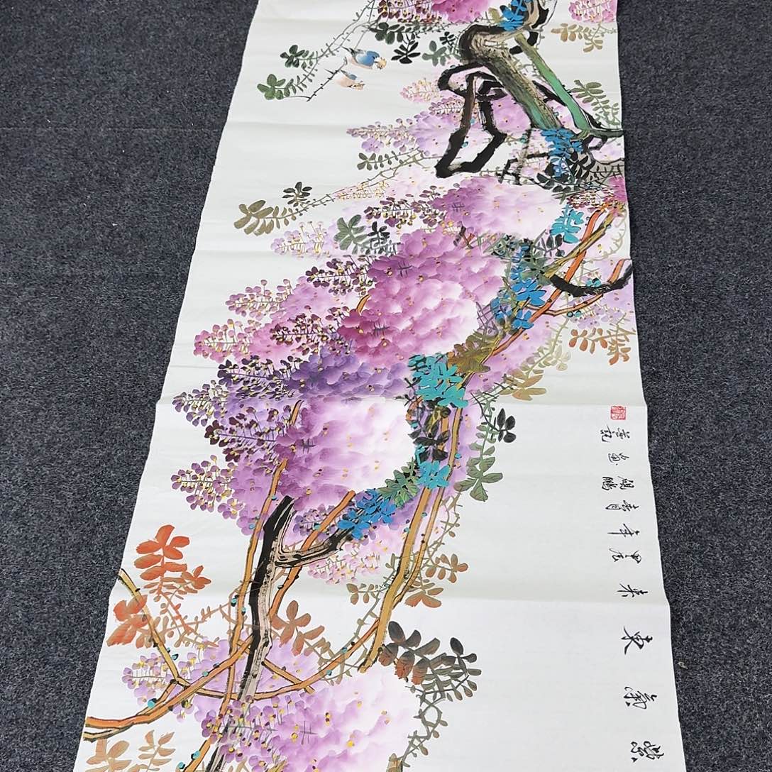 纯手绘国画作品好看小六尺