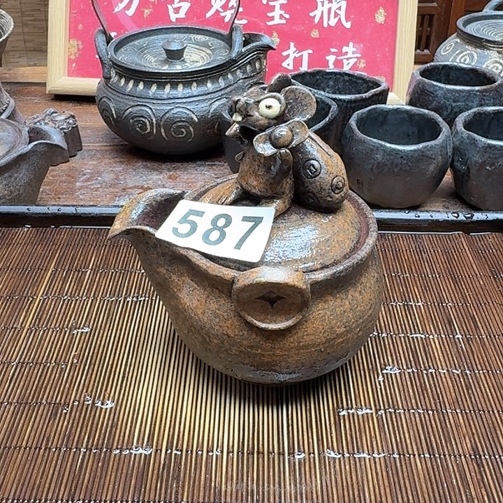 纯手工制作粗陶茶具