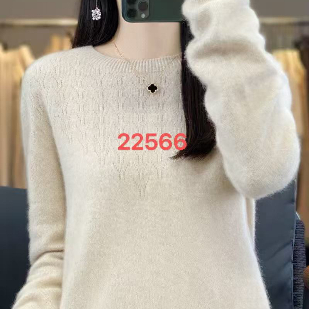 百分百羊毛衫女装针织常规款网红打底衫衫薄款宽松圆领外穿百搭秋
