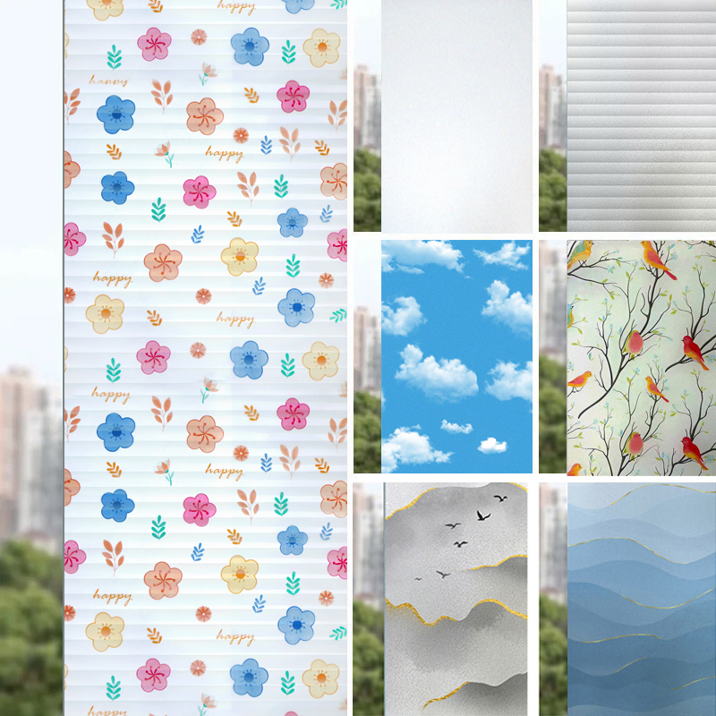 窗户贴纸遮光防偷窥透光不透明磨砂静电防走光餐厅厨房玻璃窗贴膜