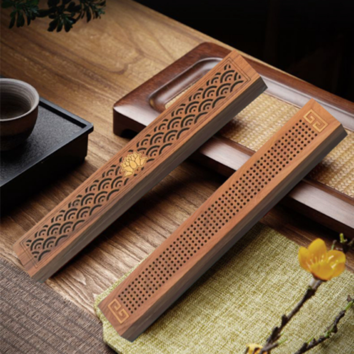 家用禅意镂空卧香炉香道用具香薰炉带防火棉