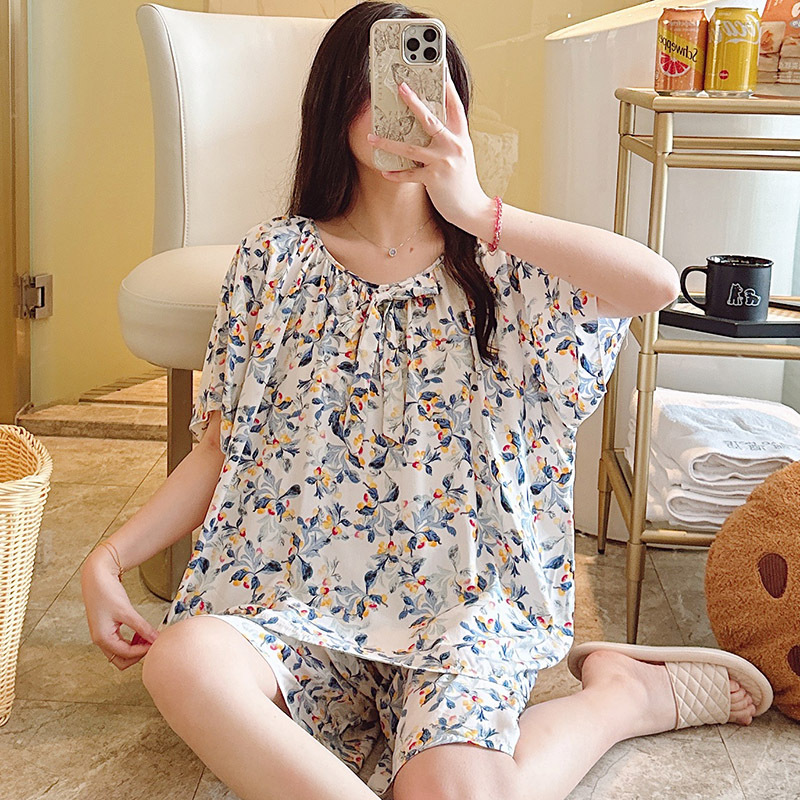 温馨卫生宽松贴身新款长袖睡衣薄款大码夏凉夏季感女生套装家居服