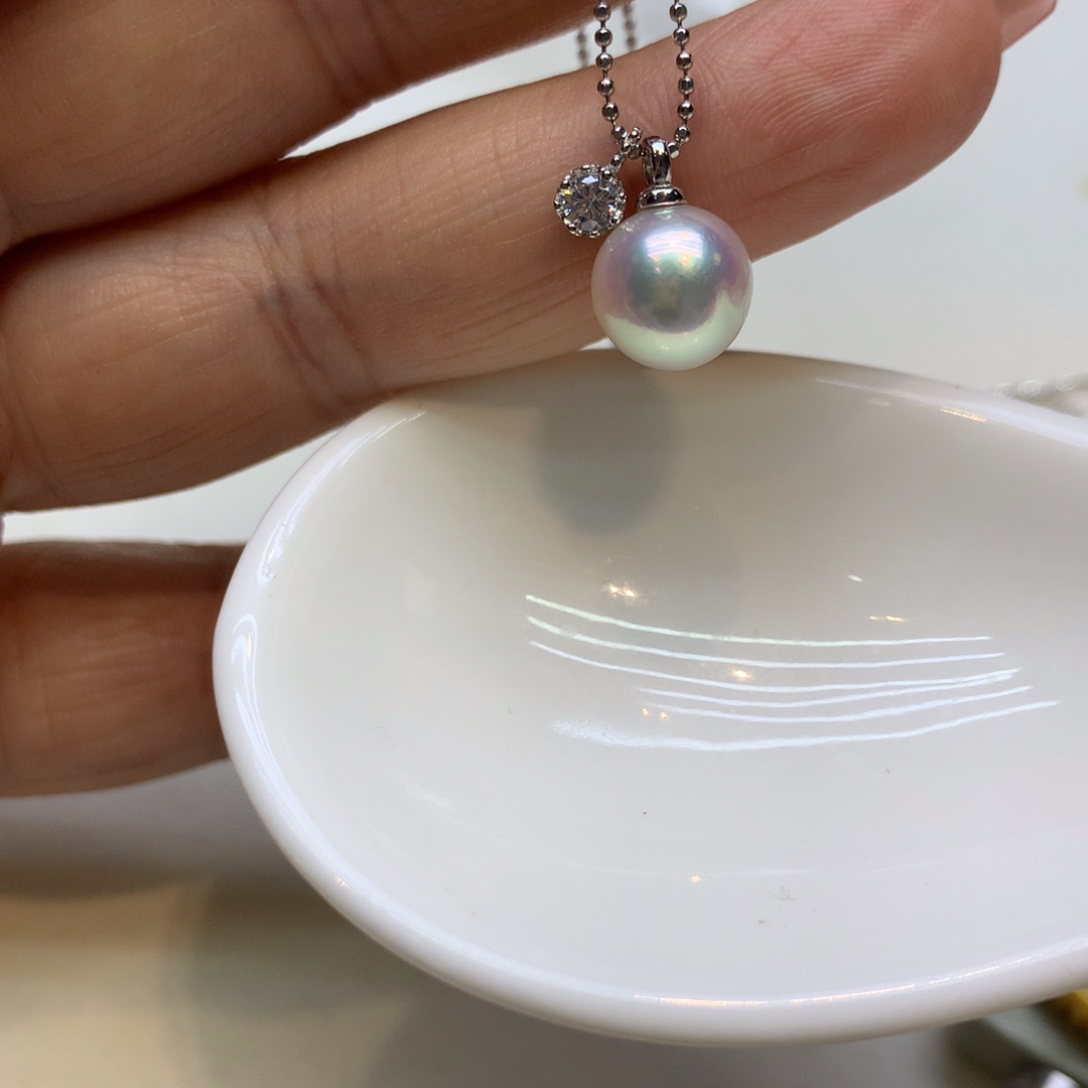 颈饰银S925镶嵌海水珍珠