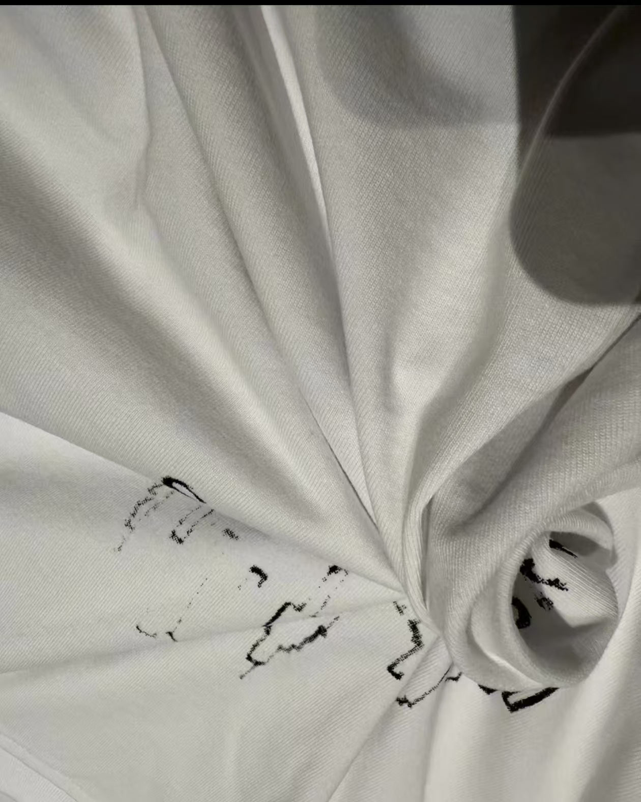 25欧订压力山水墨冷淡风高克重双纱棉同款T