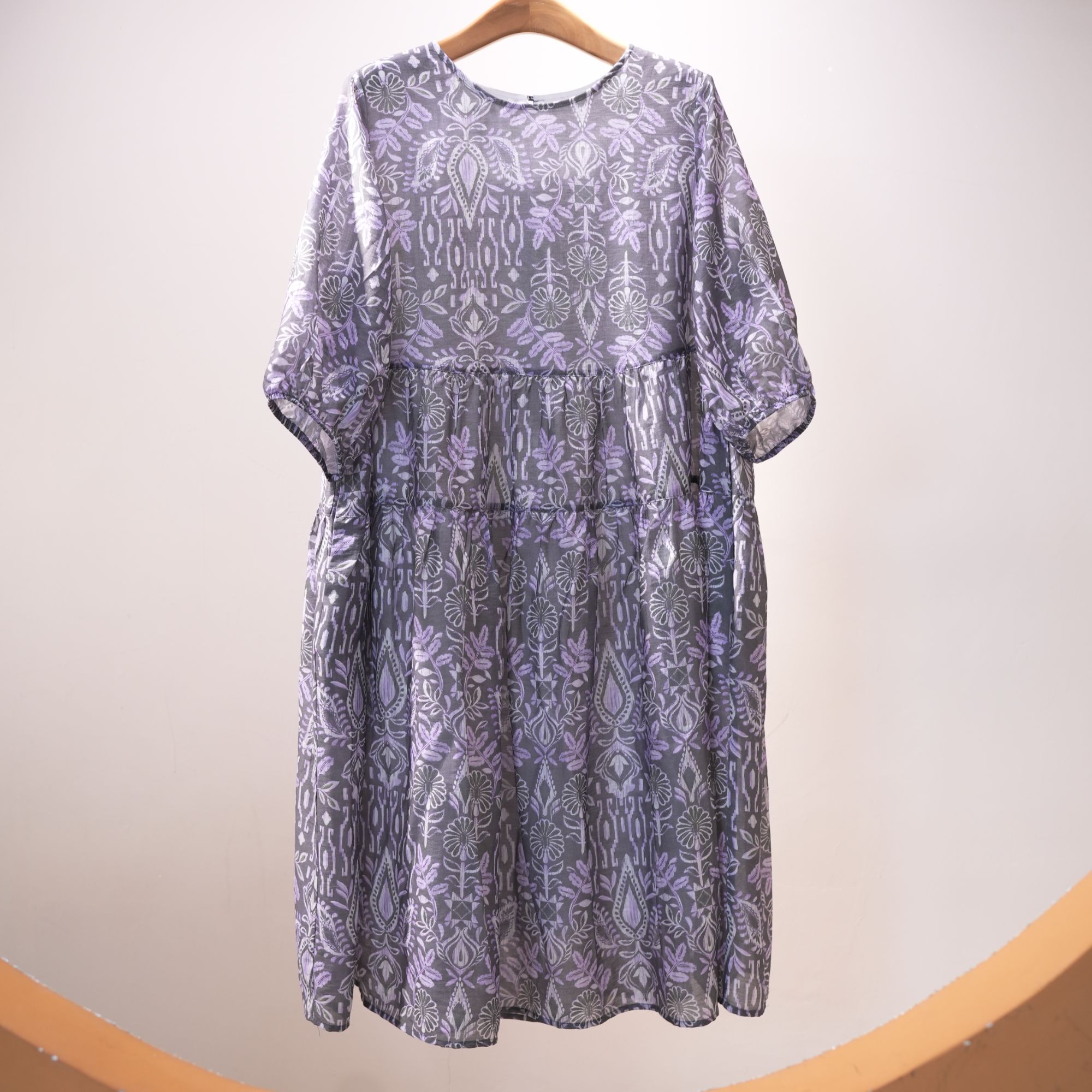 优雅风不褪色夏季常规印花连衣裙提花cleanfit风