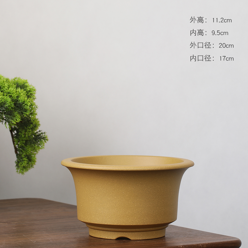 万江全精品紫砂花盆原矿五彩段泥碗盆室内桌面阳台造景盆