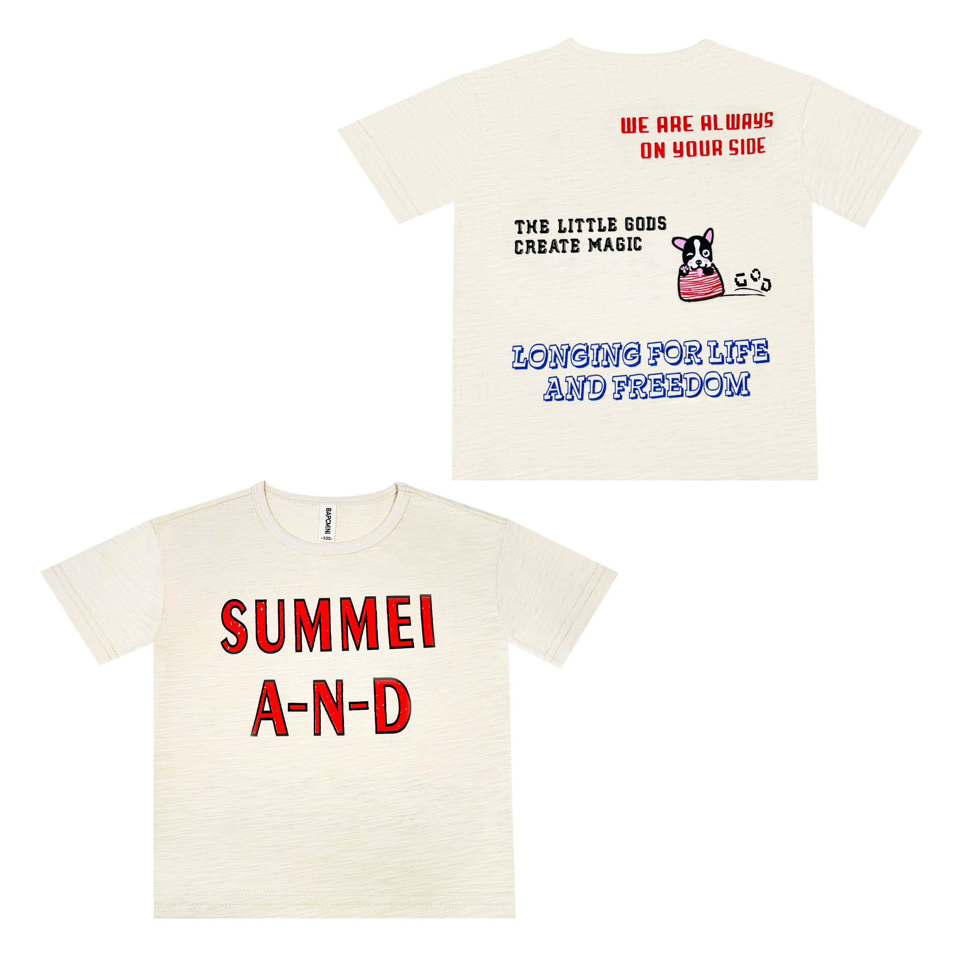 4132【吐舌小狗】宽松百搭亲子短袖