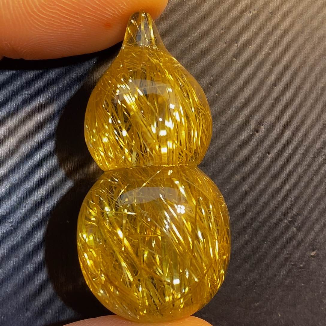 水晶颈饰未镶嵌天然全净体钛晶葫芦吊坠