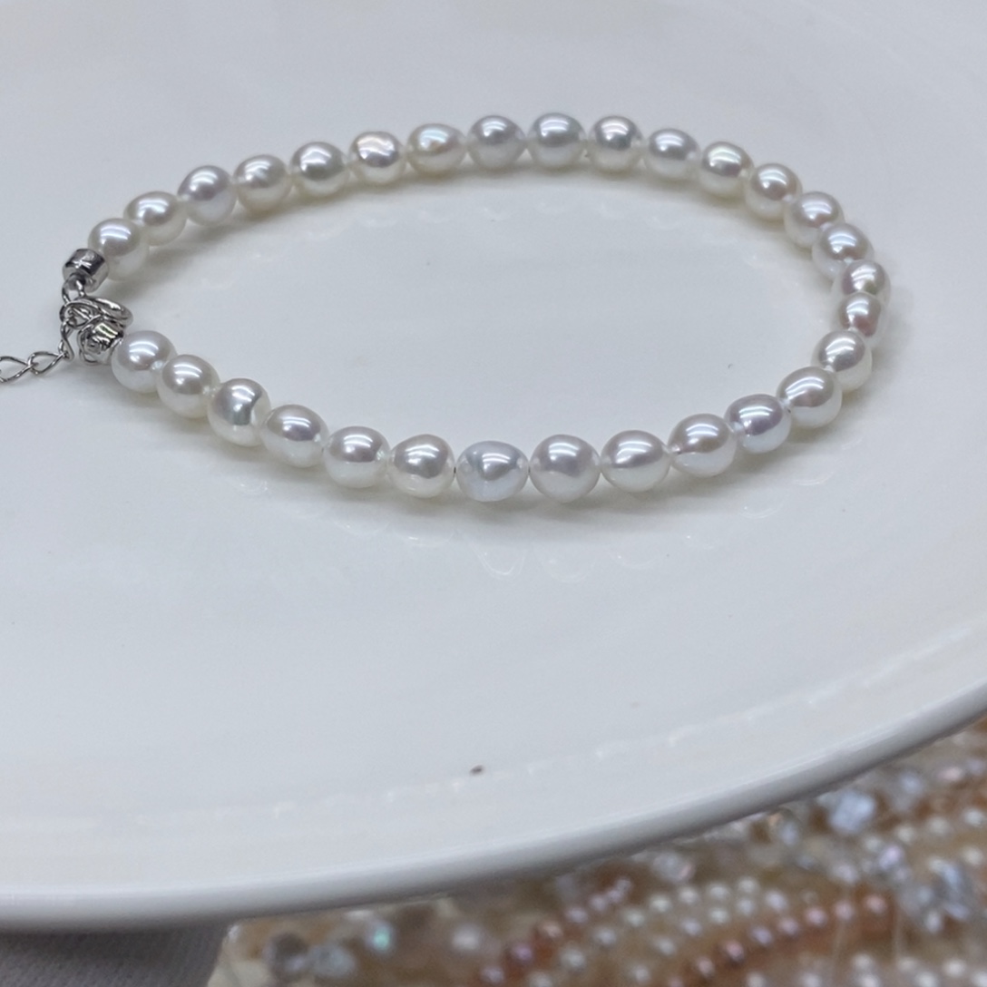 淡水珍珠手链银S925镶嵌