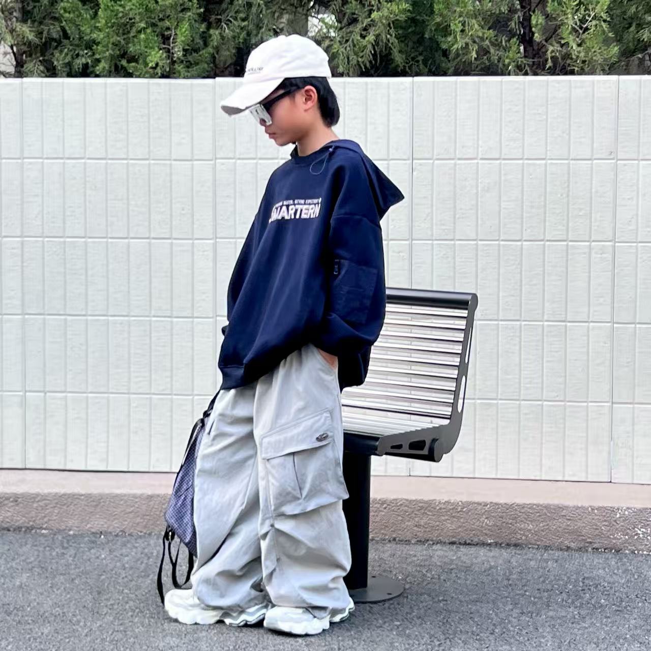 【嘟妈童装】男童长袖连帽卫衣2025秋装儿童休闲帽衫7003