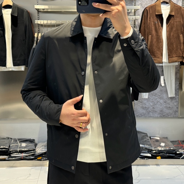 高端轻商务翻领白鹅绒行政夹克轻薄鹅绒服