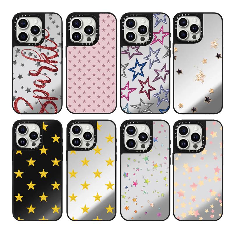 CASETi镜面五角星星闪耀星辰适用苹果iPhone16Promax壳15∕14新款