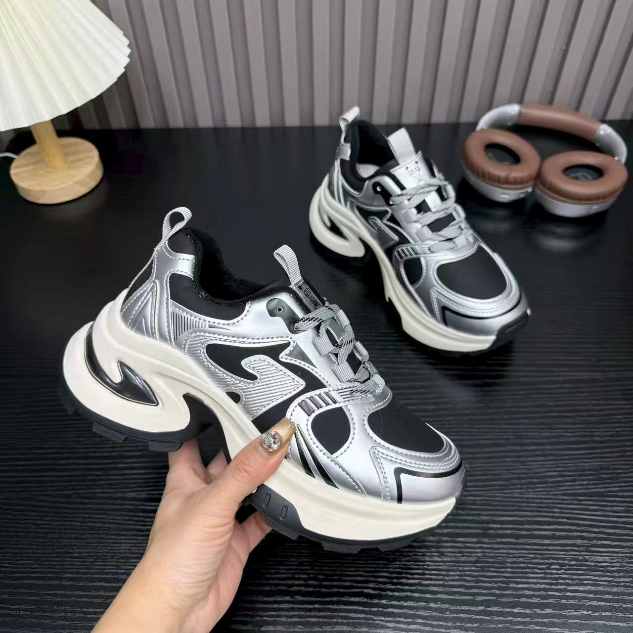 棉鞋  赵思露同款松糕厚底时尚休闲老爹鞋  7788-9