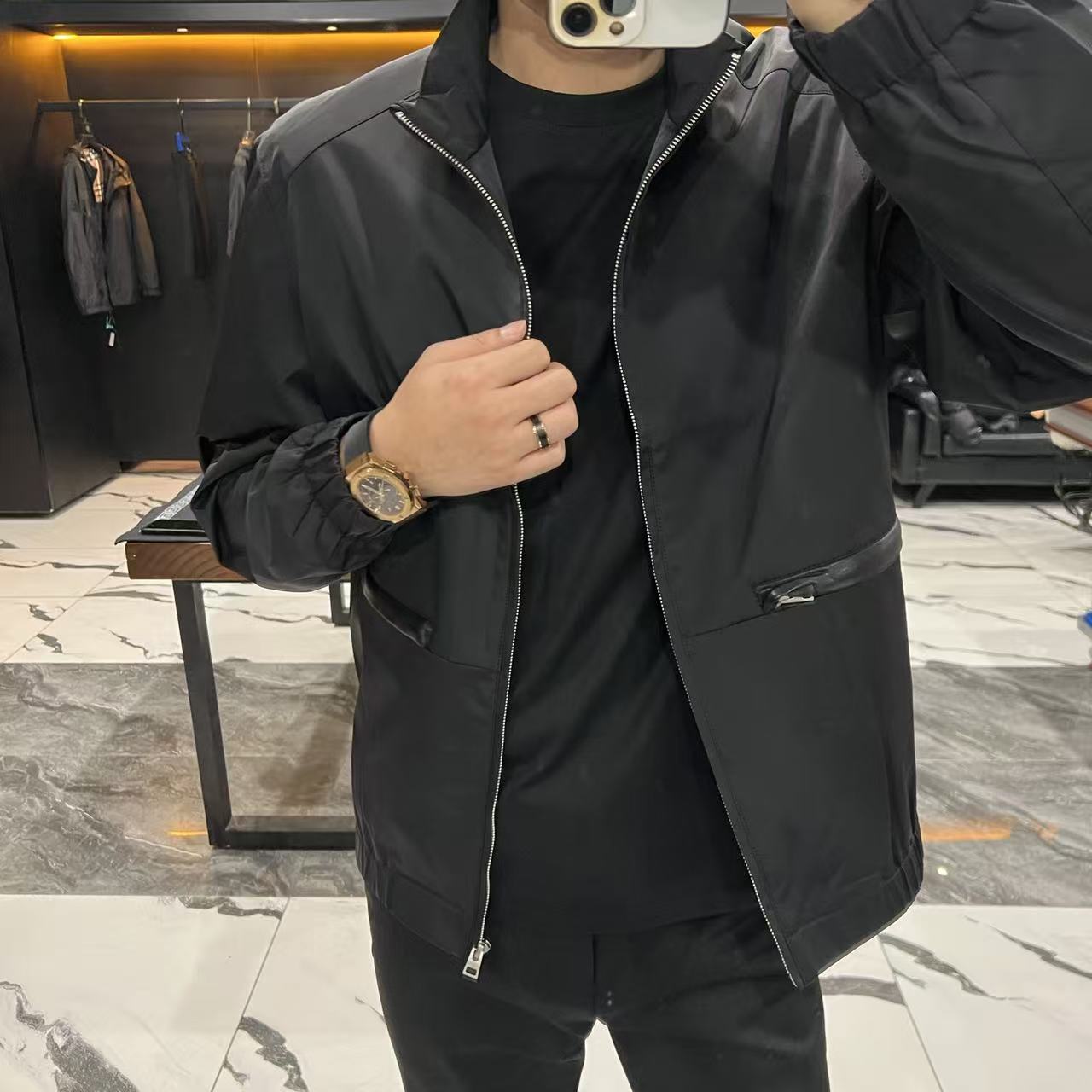 108男士秋款时尚立领夹克外套