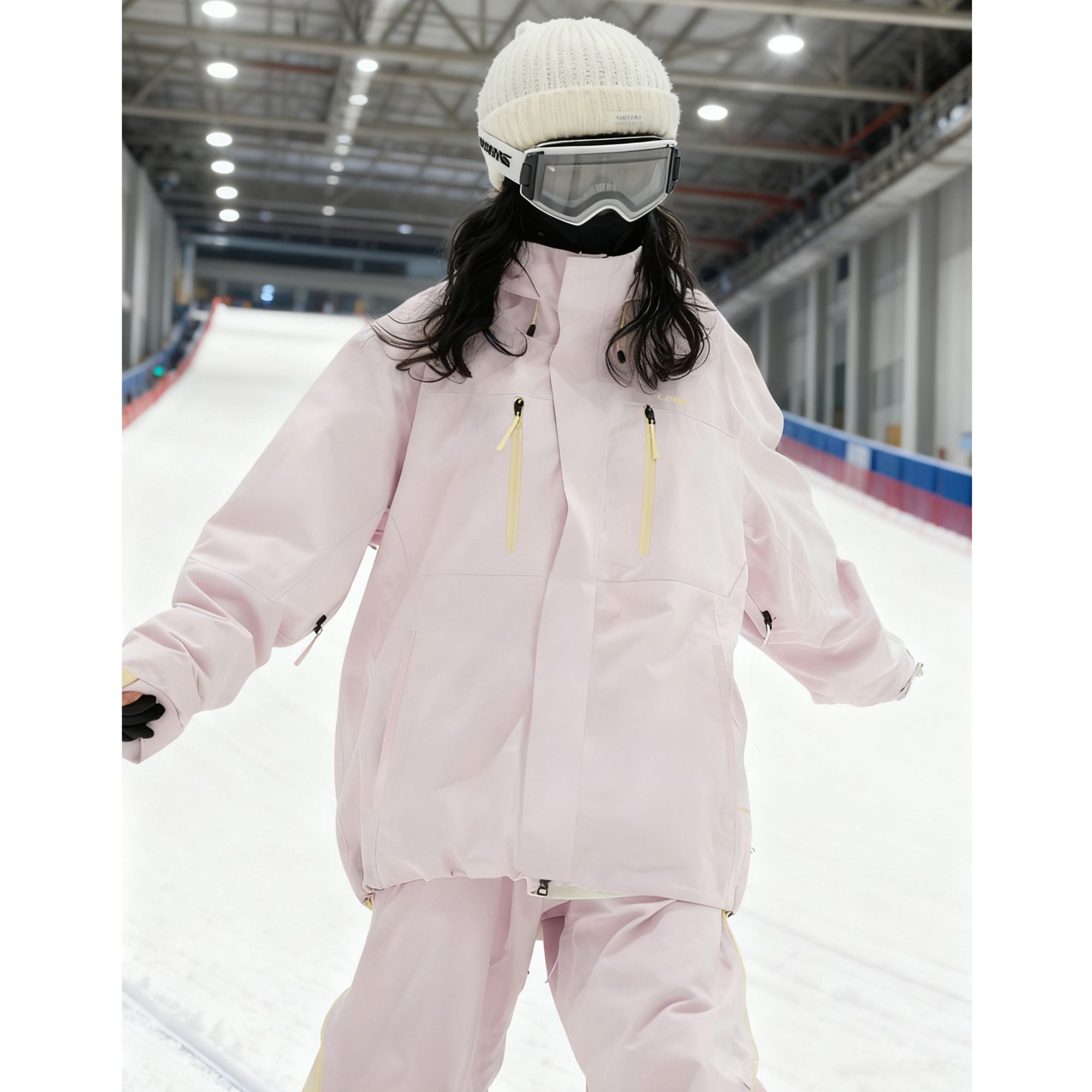 芙沿粉色拼接滑雪服套装女2025新款超好看拼色保暖单双板雪场穿搭