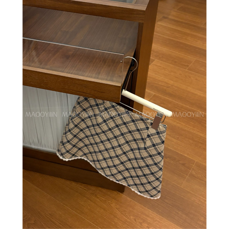 88993【 复古美少女 】格纹休闲ins短裙