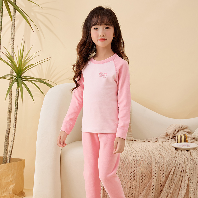 婴幼儿保暖睡衣无骨睡衣秋冬打底a类磨毛中大童保暖内衣套装A类是