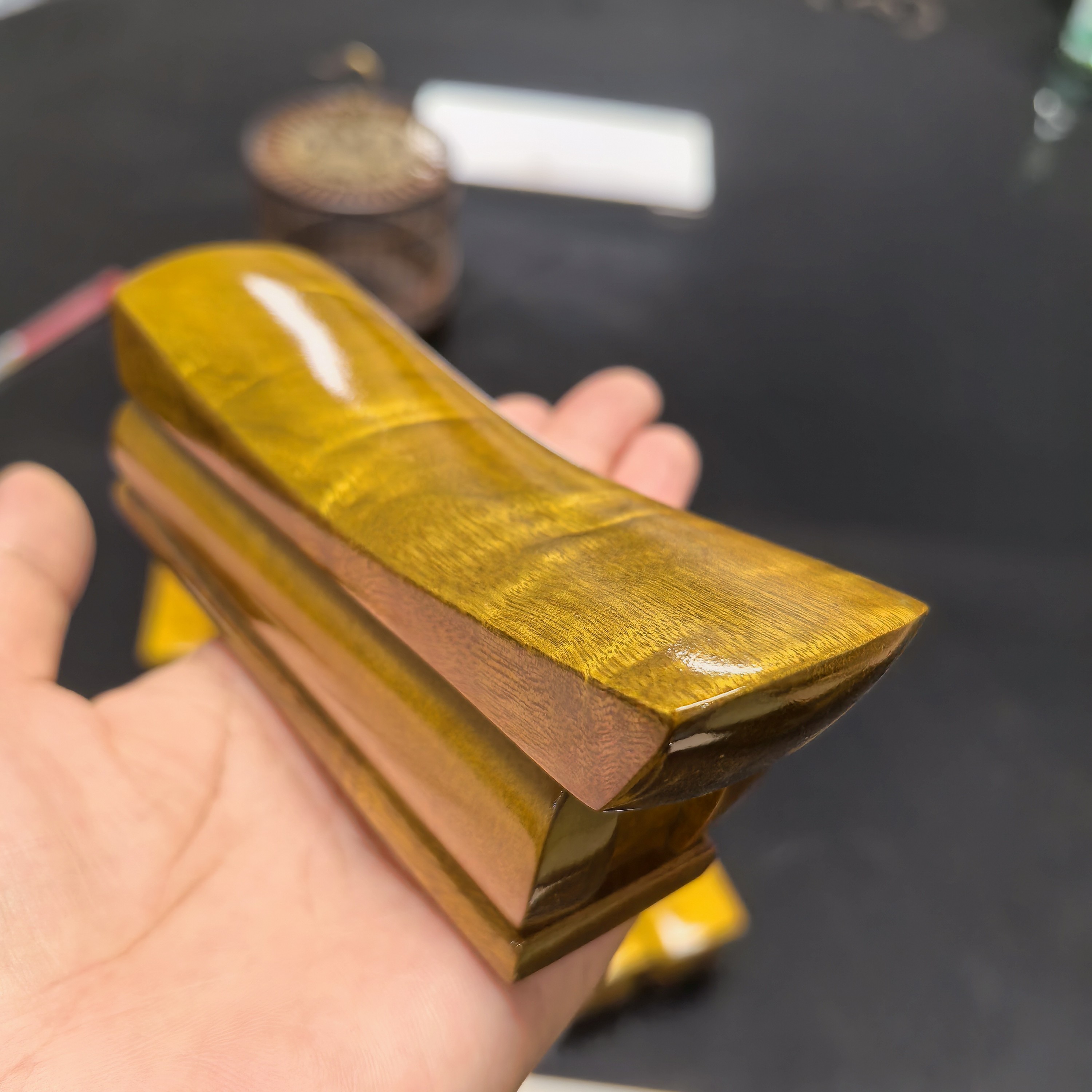 金丝楠升官发财手把件  11 12厘米