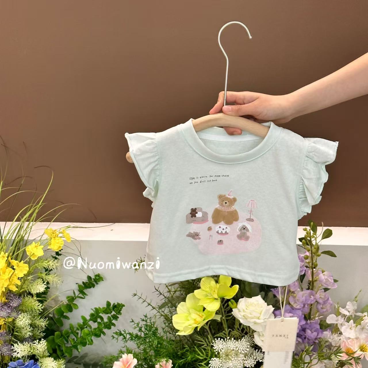 FX-1230-儿童时尚洋气百搭小熊印花T恤（夏款）