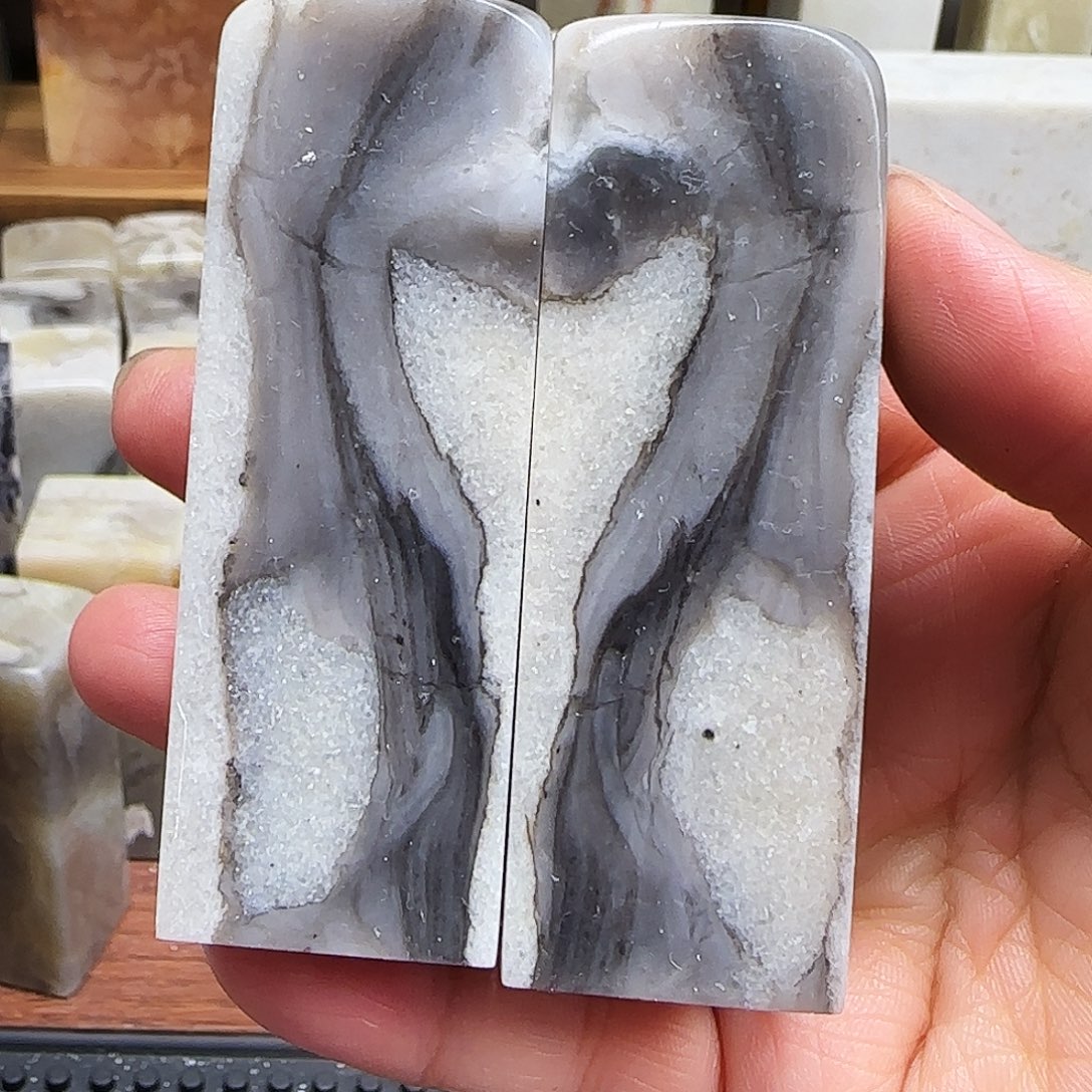 印石昌化石长白石水墨冻2.5*2.5*7.3的