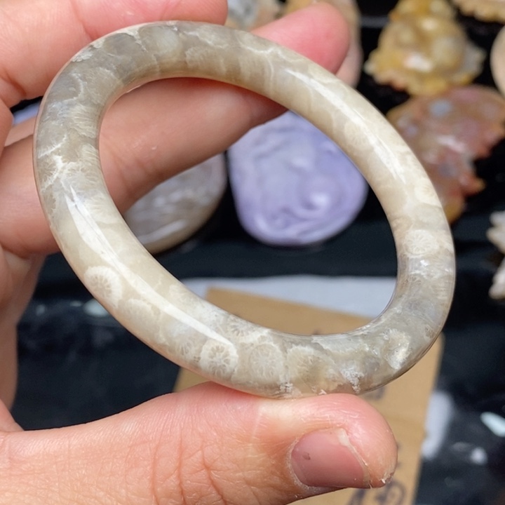 硅化珊瑚（珊瑚玉）手镯未镶嵌49骨骼