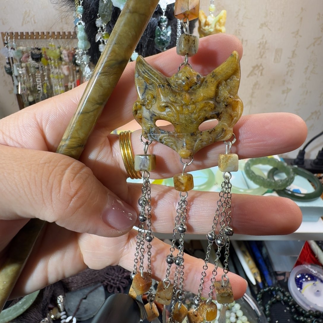未镶嵌岫玉发饰福利款两个包邮