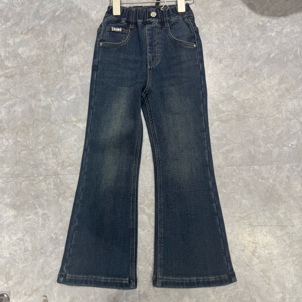 5303儿童一体绒微喇牛仔裤