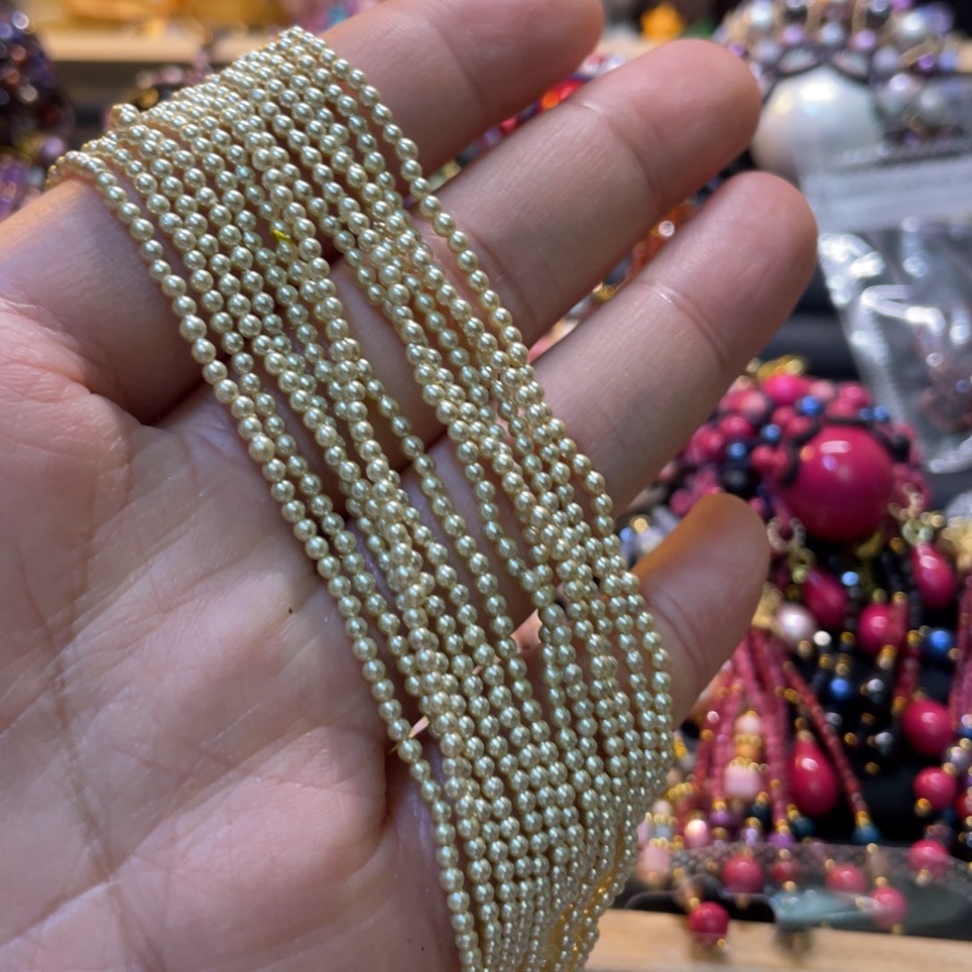 2mm茶金色一条 半成品散珠