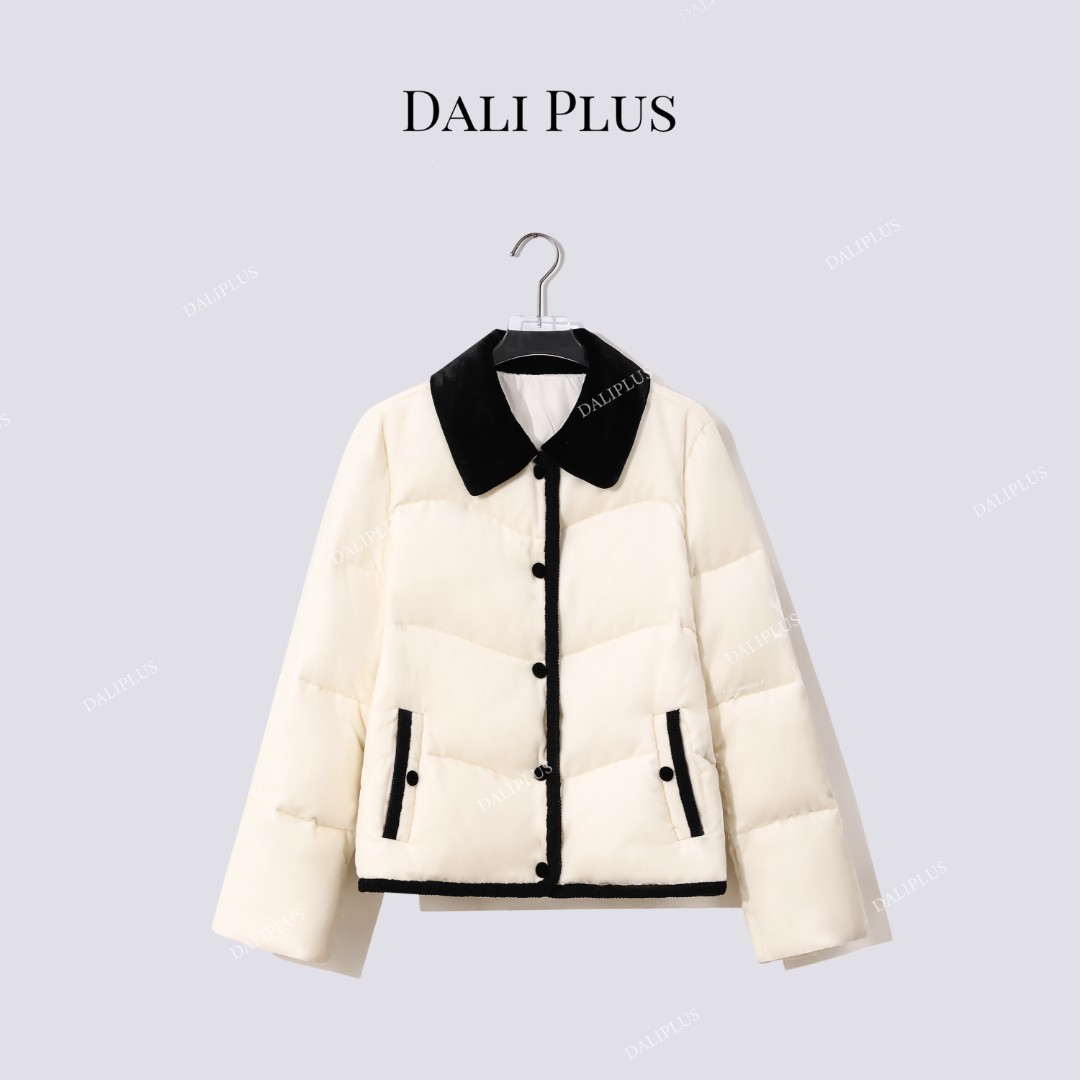 DALI PLUS“桑蚕丝丝绒90白鹅绒服”Co.Co系列短款羽绒服-D5LT2272