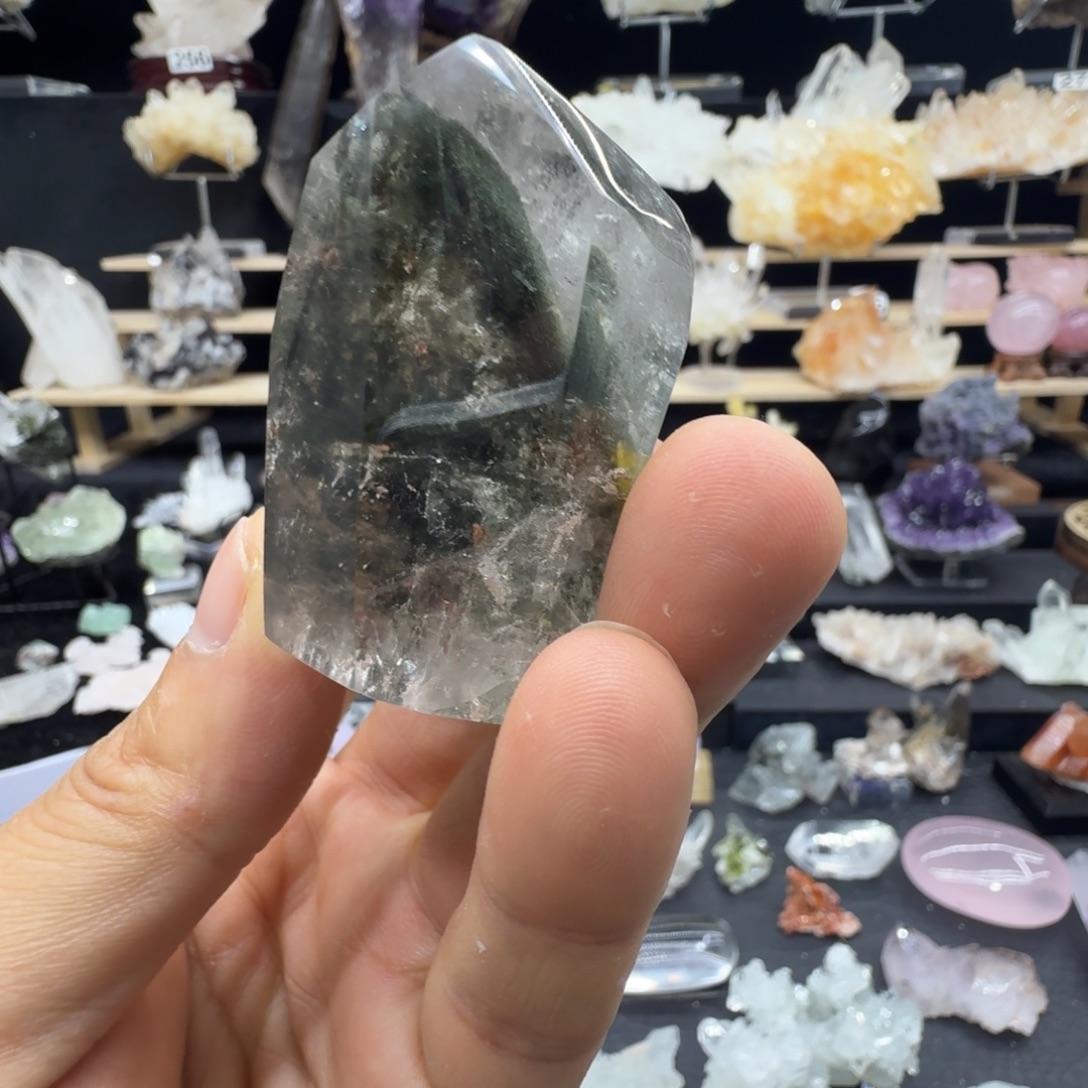 花***昙石材天然水晶摆件