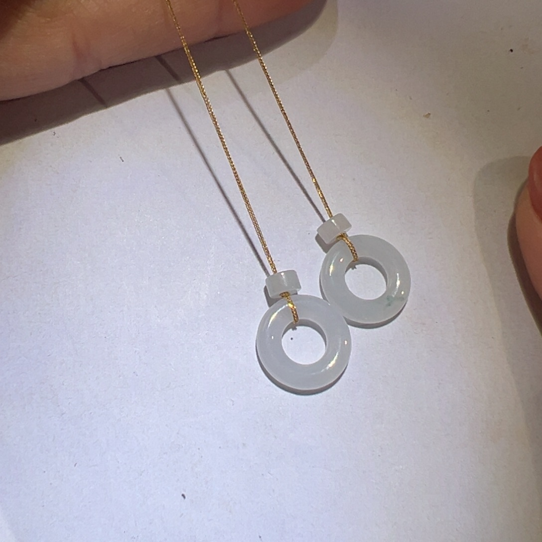 翡翠颈饰18K金镶嵌耳环