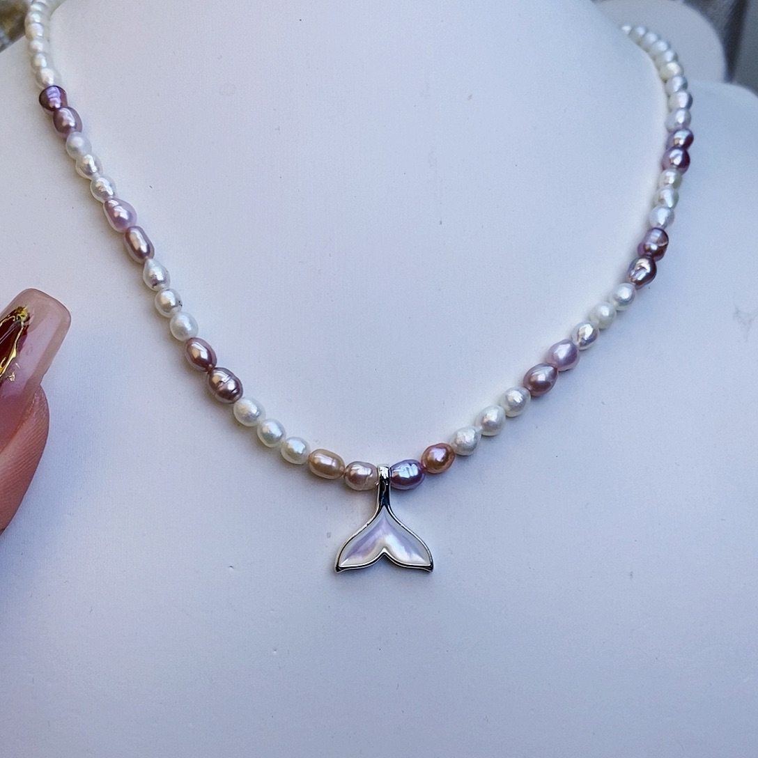 淡水珍珠颈饰银S925镶嵌