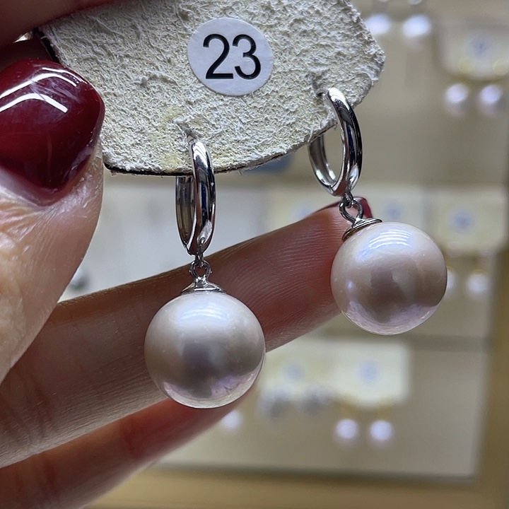 淡水珍珠耳饰银S925镶嵌