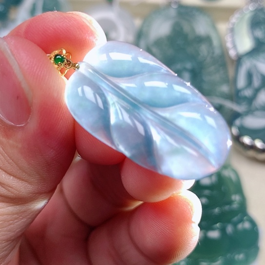 【闪购商品】翡翠18K金镶嵌颈饰天然翡翠