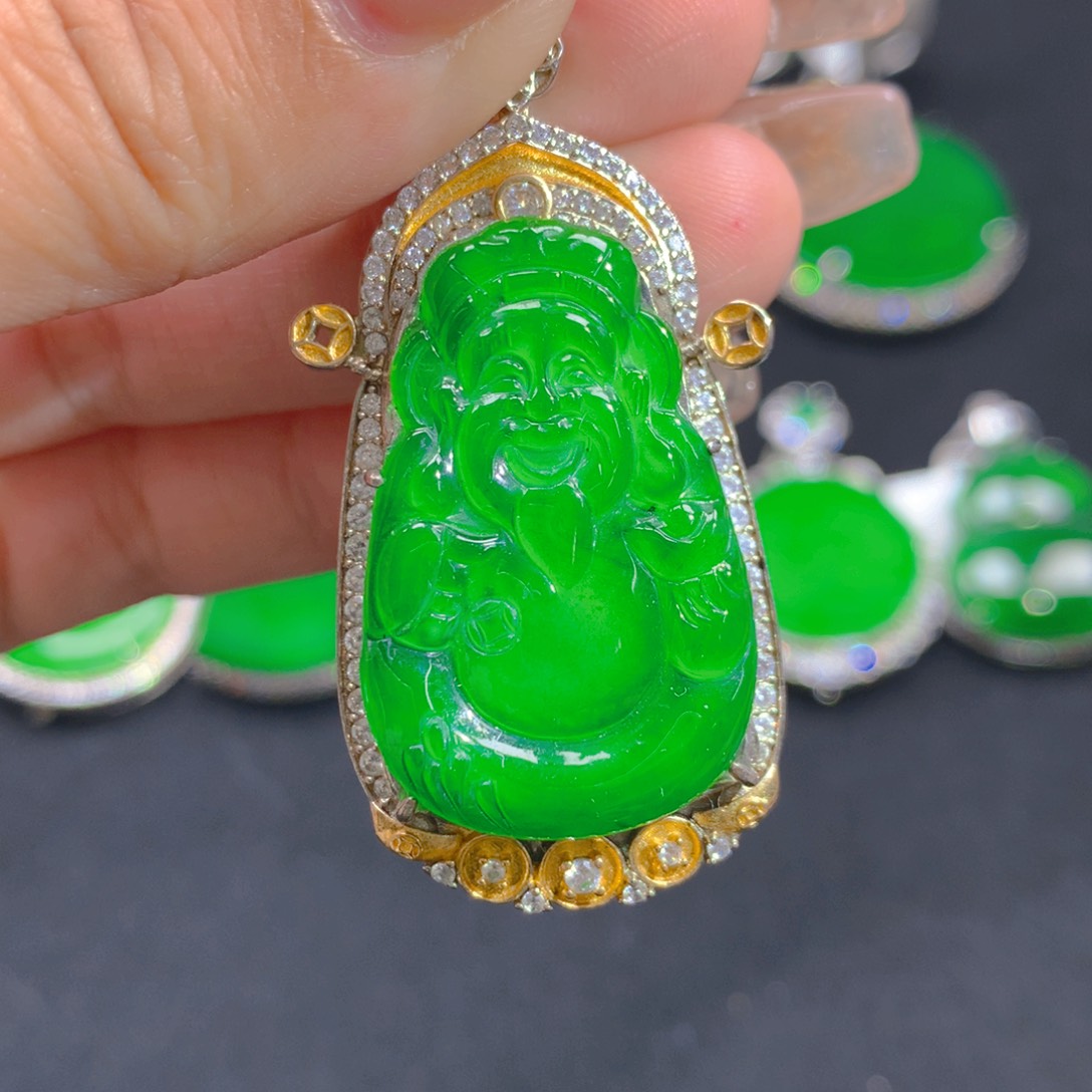 翡翠颈饰银S925镶嵌111111111