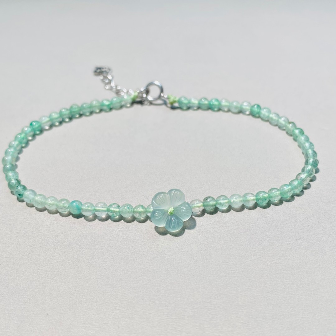 款式图勿拍！定制产品联系客服纯天然翡翠A货小花手绳小红书爆款