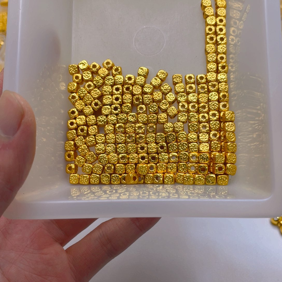 锆石铜合金锤纹方糖5mm10颗