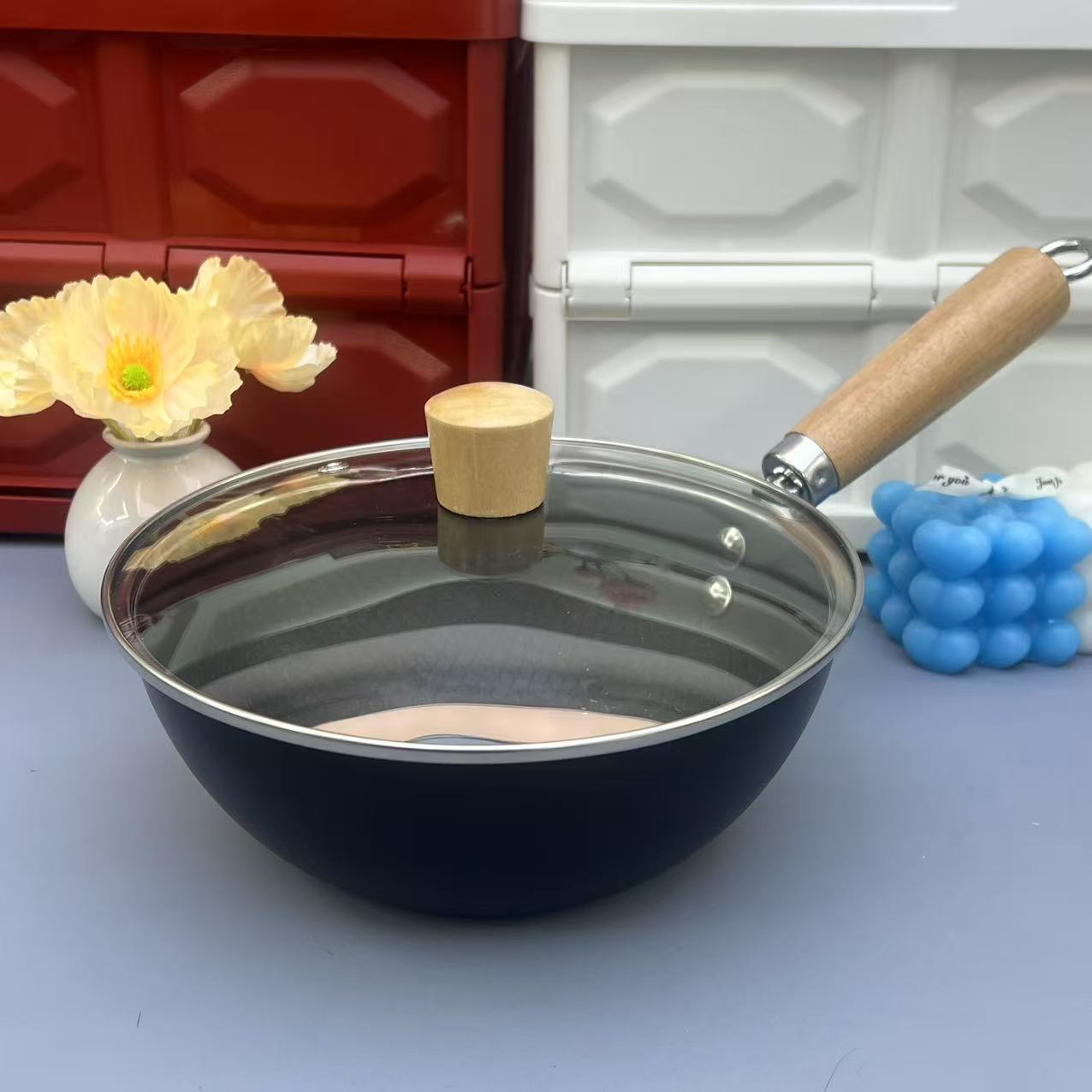 带盖天花板品牌小炒锅1个家用厨房必备轻奢现代高级感【汤家限定】