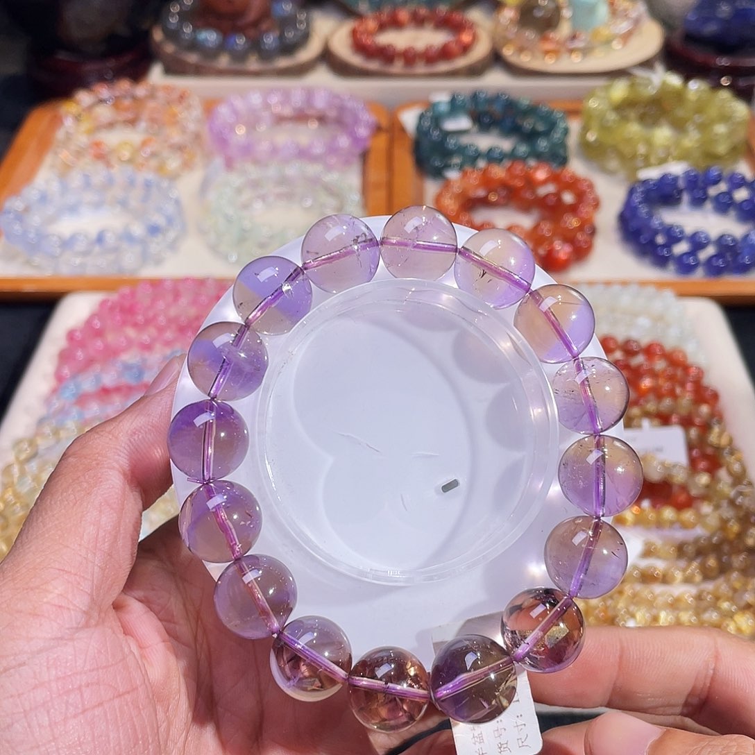 手链未镶嵌水晶半盆紫黄晶13.5mm