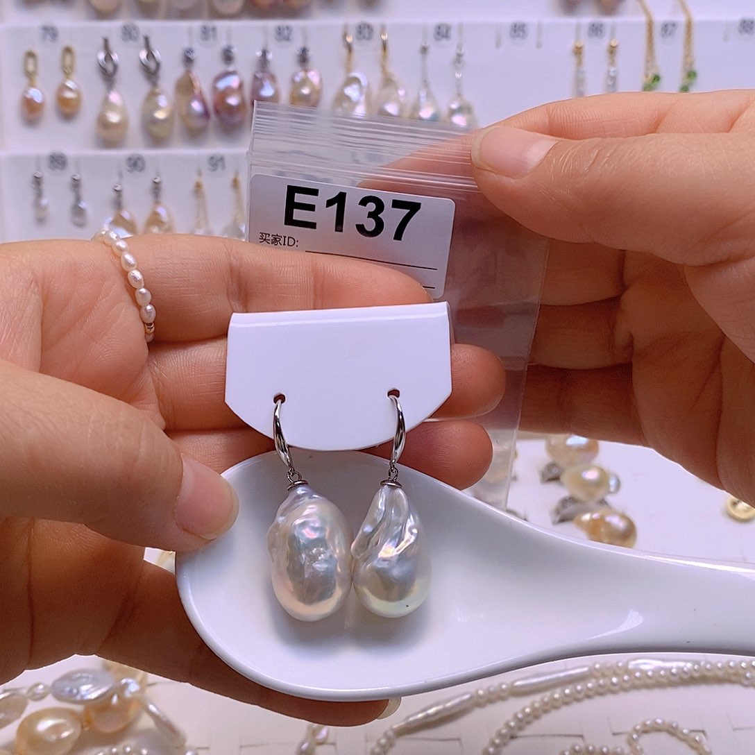 淡水珍珠耳饰银S925镶嵌