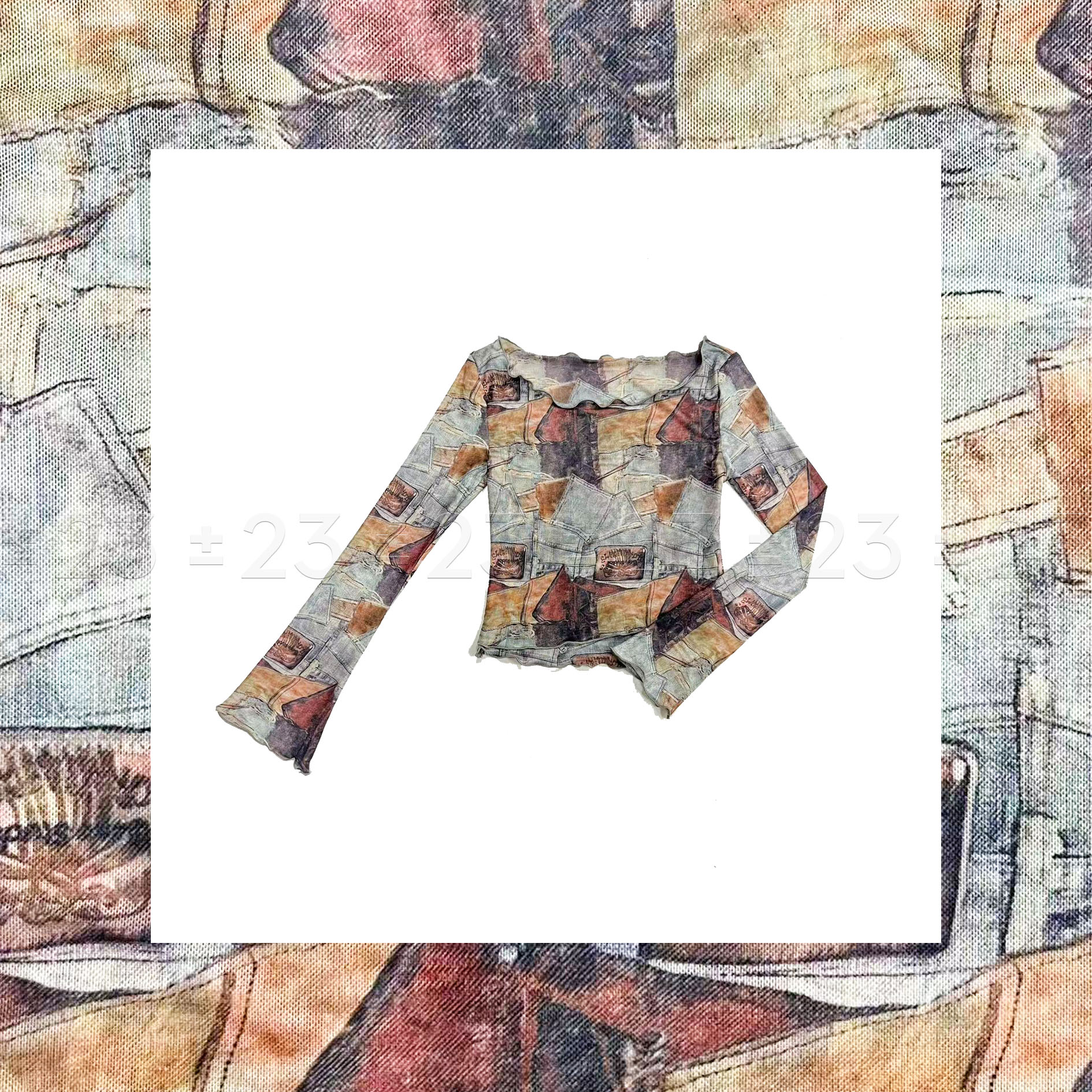  Kenny‘s ±23【反季超级大促西部牛仔】 SS25003一字肩短款网纱长袖