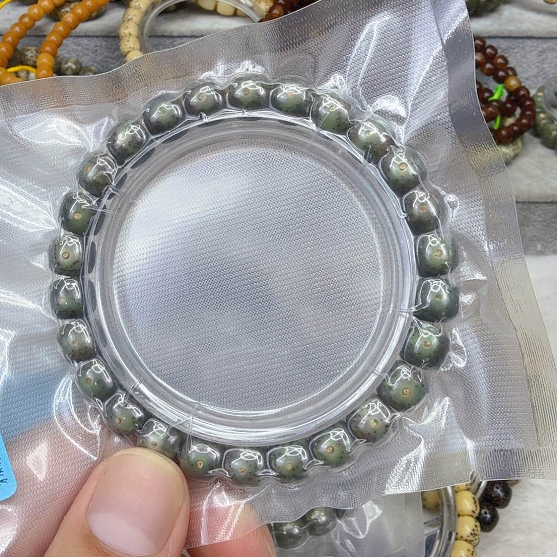星月菩提手串53高端绿冰星月菩提单圈0.9