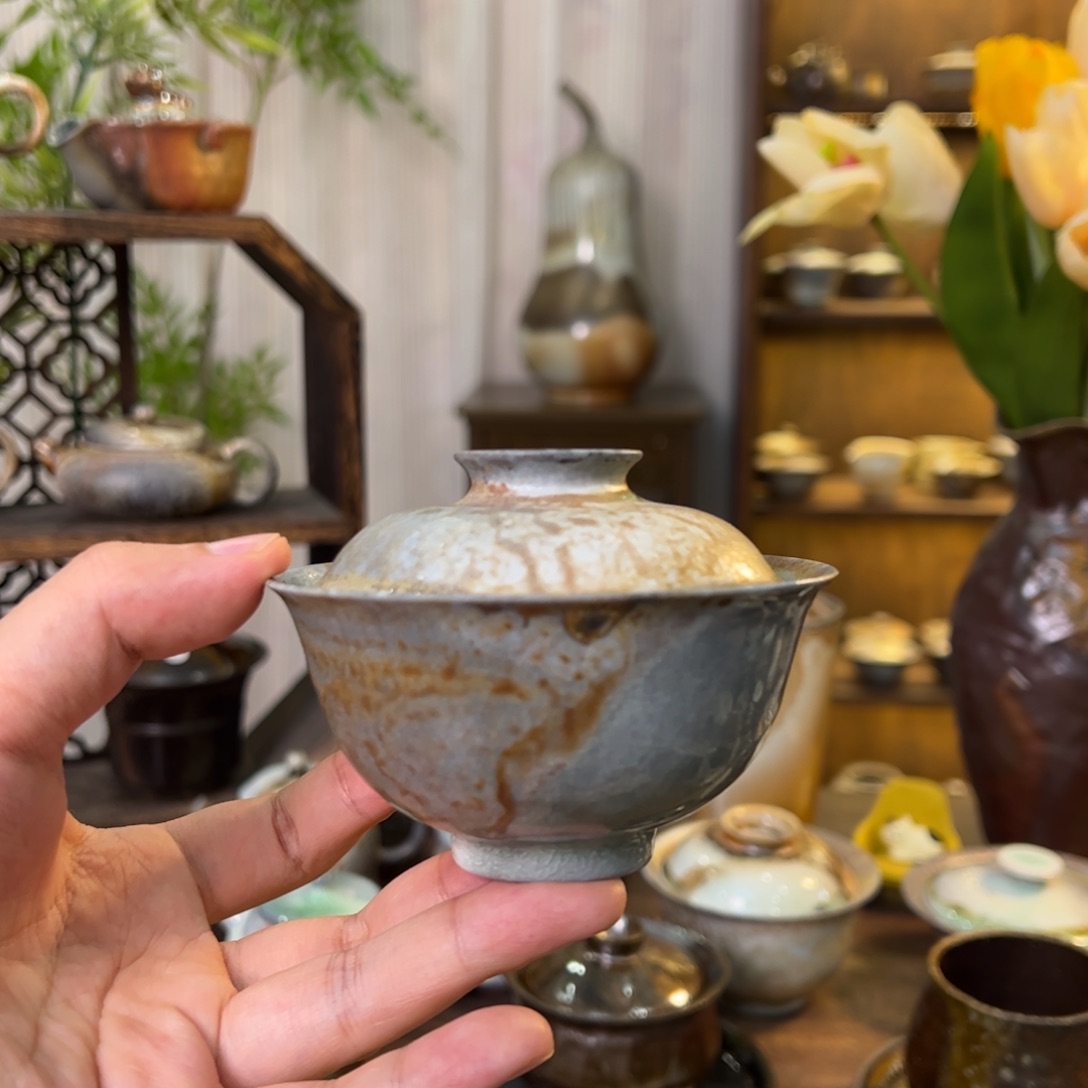 元宝盖碗景德镇柴烧