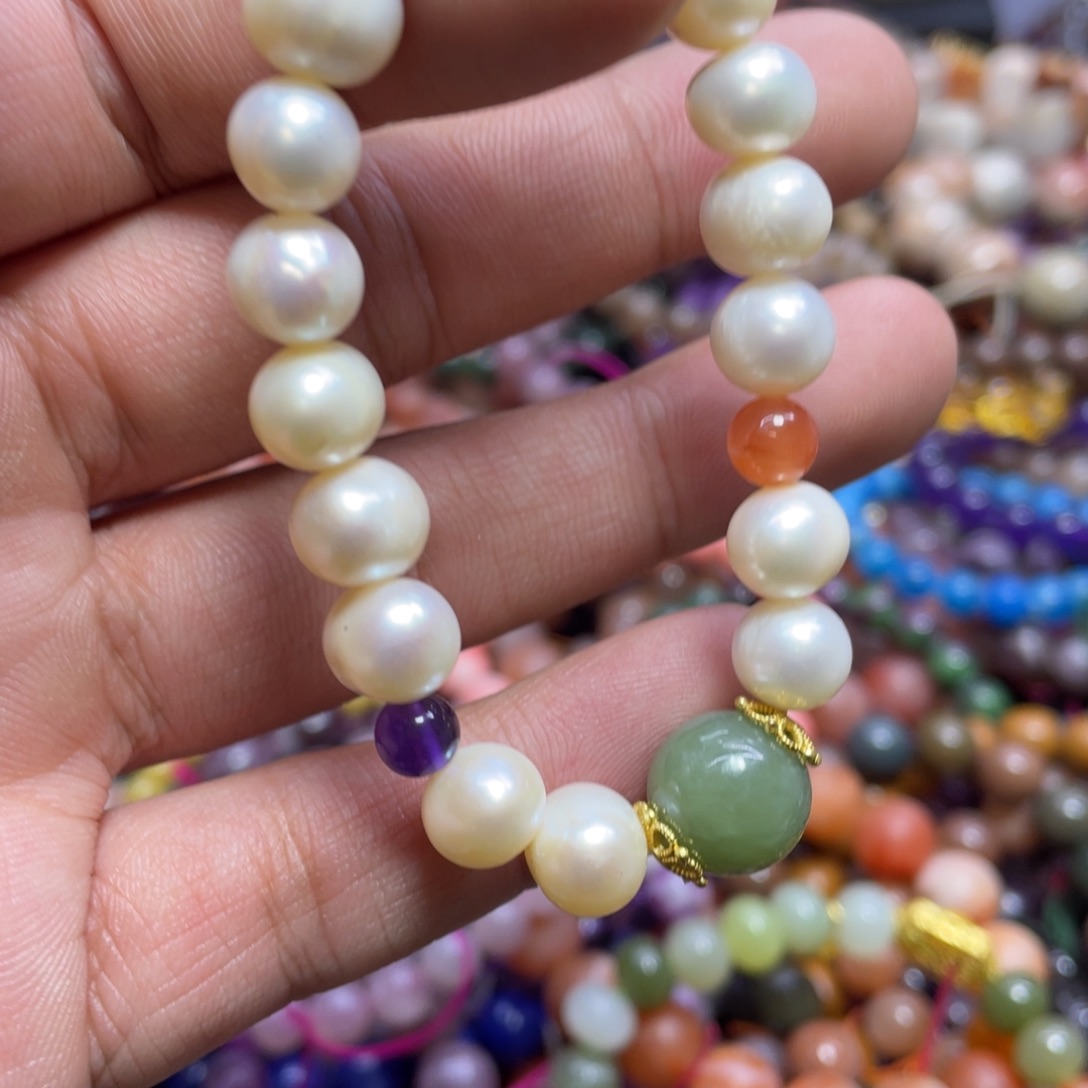 紫晶颈饰银S800镀金镶嵌